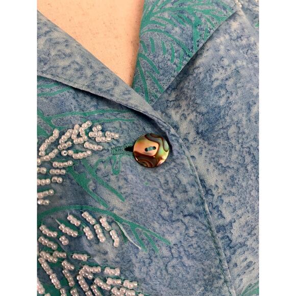 Short sleeves shirt with pearl embroideries, size S - Picture 5 of 7